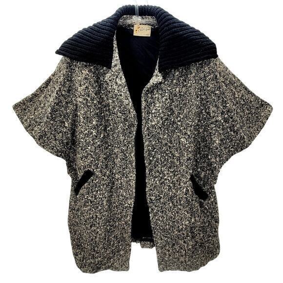 Paula Lynne Beverly Hills Vintage‎ 60s Boucle Tweed Cape Capelet Jacket - Picture 1 of 11
